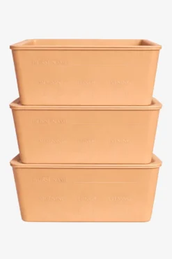 Grooming Deluxe Grooming Deluxe|Utfodring & Hinkar-Stallpaket Foderlådor M Lock 3-pack Beige 3,5L