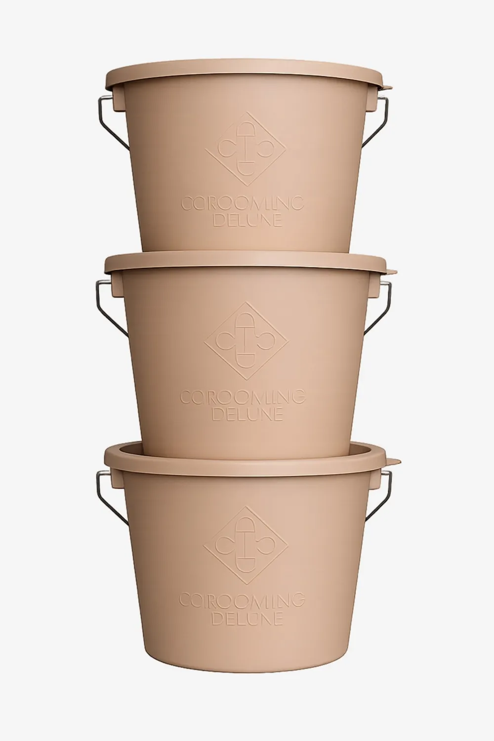 Grooming Deluxe Grooming Deluxe|Utfodring & Hinkar-Stallpaket Hink M Lock 3-Pack Beige 5L