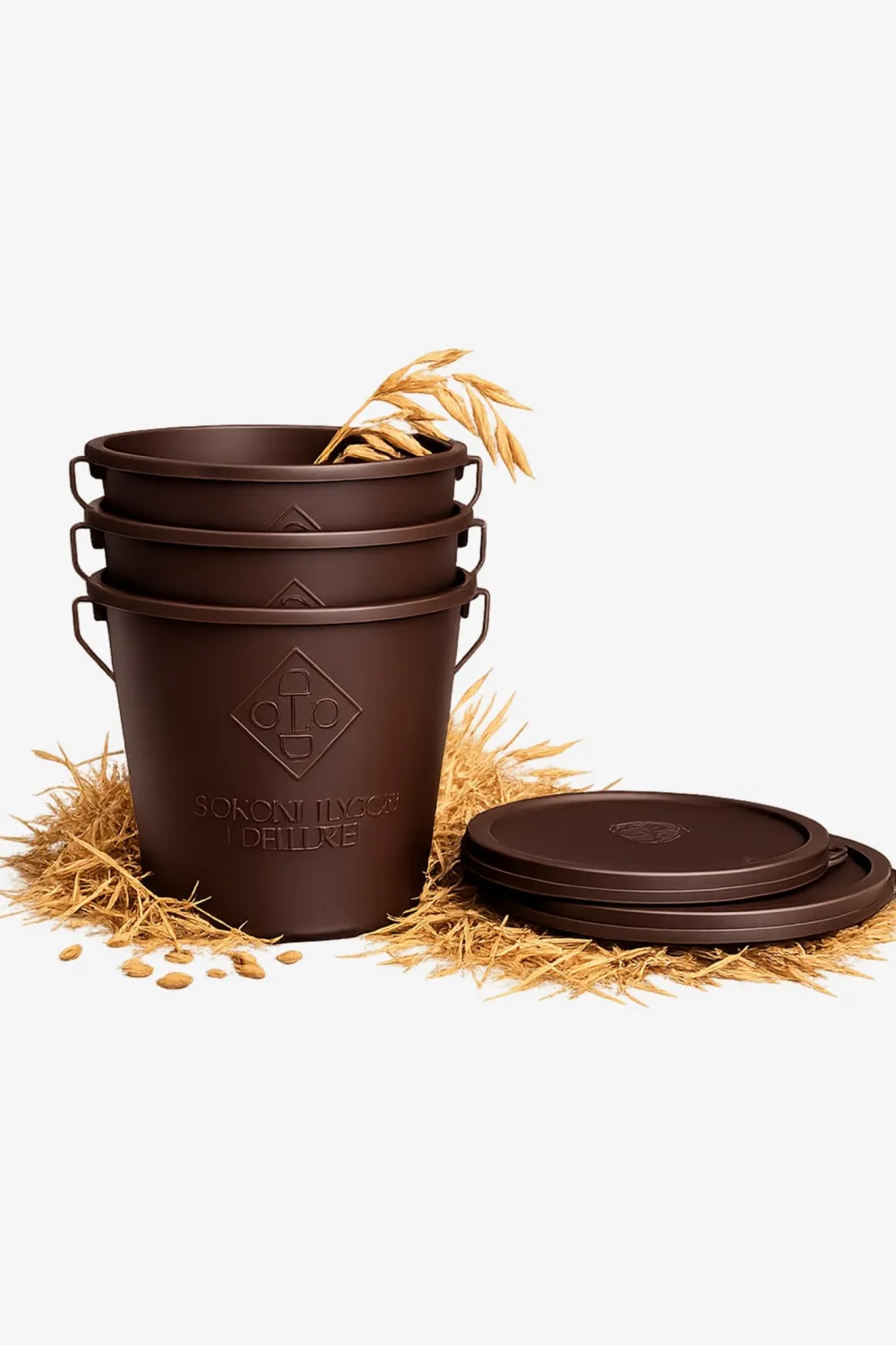 Grooming Deluxe Grooming Deluxe|Utfodring & Hinkar-Stallpaket Hink M Lock 3-Pack Brun 5L