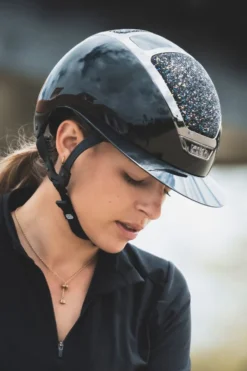 Kask Kask|Ridhjälmar-Star Lady Pure Shine Svart Crystals Midnight Mixture Volcano