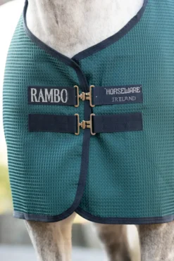 Horseware Hästtäcken & Flughuvor|Horseware-Svettäcke Rambo Techni Waffle Cooler DynGreen/Navy