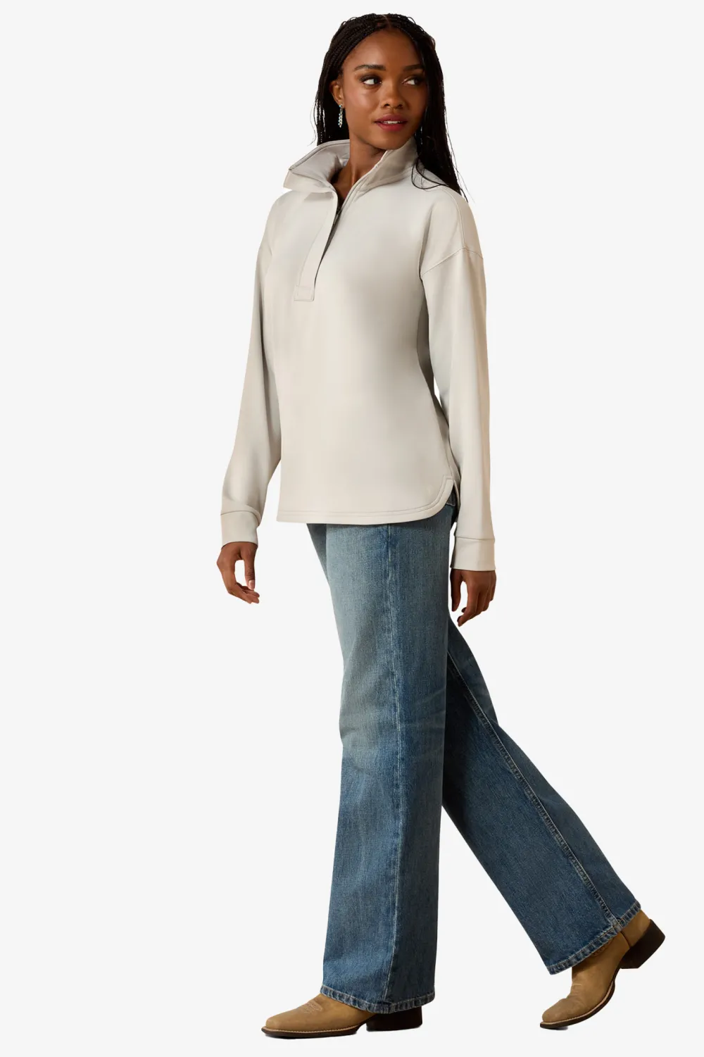 Ariat Ariat|Tröjor & Toppar-Tröja 1/2 Zip Breeze Quiet Grey