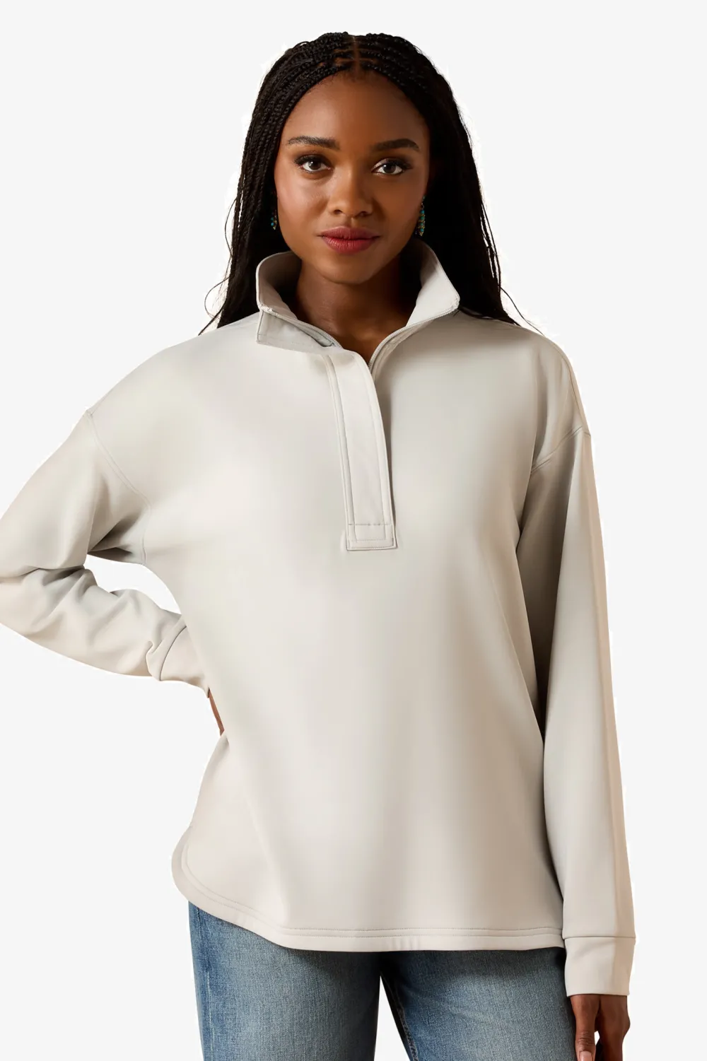 Ariat Ariat|Tröjor & Toppar-Tröja 1/2 Zip Breeze Quiet Grey