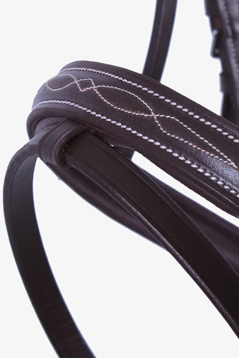 QHP Qhp|Träns & Pannband-Träns luxury stitched Mörkbrun