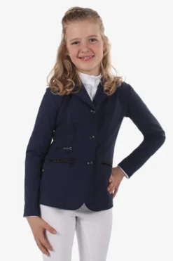 Barn QHP Qhp|Kavajer & Skjortor-Tävlingskavaj Juliet Junior Blå