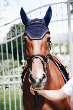 Kentucky Horsewear Schabrak & Huvor-Wellington Huva Läder Navy