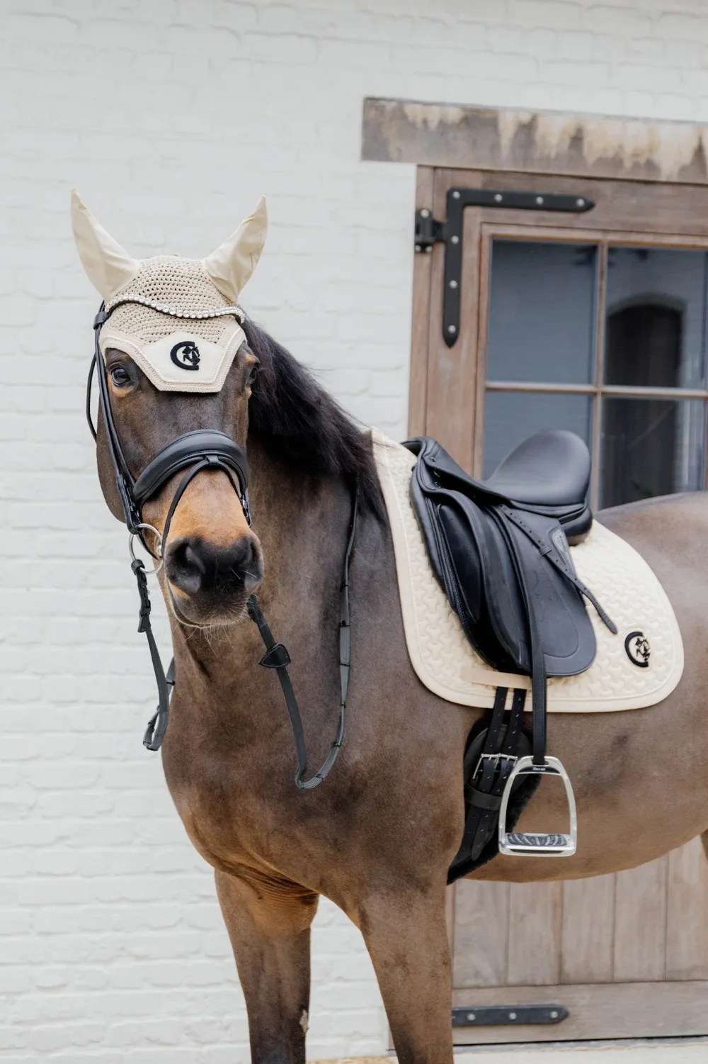 Kentucky Horsewear Kentucky Horsewear|Schabrak & Huvor-Wellington Huva Soundless 3D Logo Beige