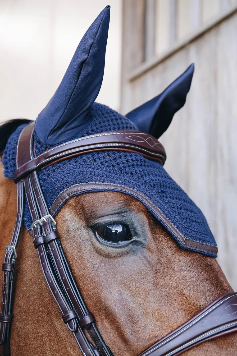 Kentucky Horsewear Schabrak & Huvor-Wellington Isolerad Huva Läder Navy